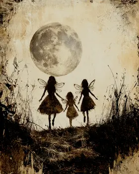 Three Fairy Friends on a Walk - Fairies Wall Art Prints – 8″x10″ Artwork for 11″x14″ Frame