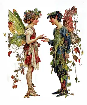 Fairy Conversation - Fairies Wall Art Prints – 8″x10″ Artwork for 11″x14″ Frame