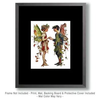 Fairy Conversation - Fairies Wall Art Prints – 8″x10″ Artwork for 11″x14″ Frame