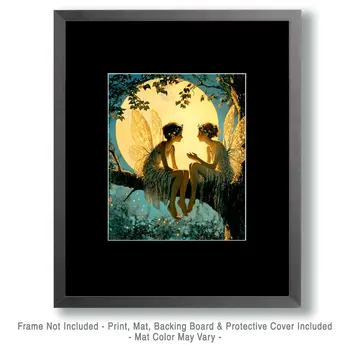 Fairy Chat - Fairies Wall Art Prints – 8″x10″ Artwork for 11″x14″ Frame