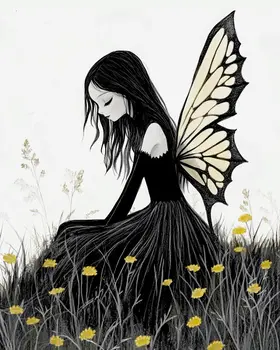 Lonely Fairy - Fairies Wall Art Prints – 8″x10″ Artwork for 11″x14″ Frame