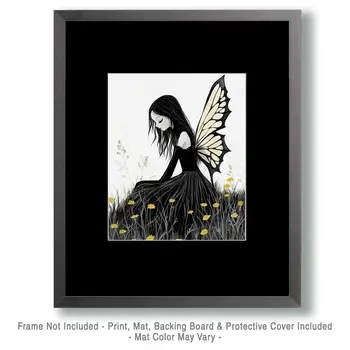 Lonely Fairy - Fairies Wall Art Prints – 8″x10″ Artwork for 11″x14″ Frame
