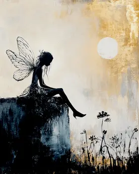 Fairy Tired of Waiting - Fairies Wall Art Prints – 8″x10″ Artwork for 11″x14″ Frame