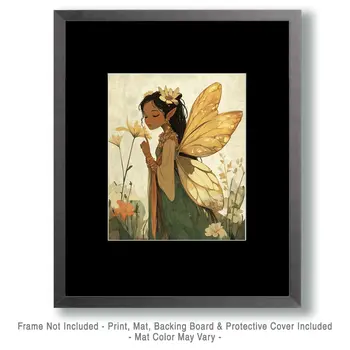 Calm Fairy - Fairies Wall Art Prints – 8″x10″ Artwork for 11″x14″ Frame