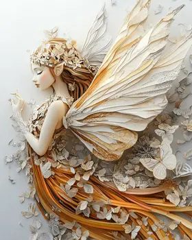 Paper Fairy - Fairies Wall Art Prints – 8″x10″ Artwork for 11″x14″ Frame
