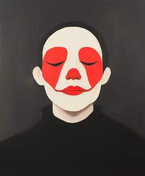 Finn The Dramatist Clown - Clown Low Brow Wall Art Prints - 8"x10" Art Print for 11"x14" Frame