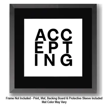 Accepting, Eye Chart Art Wall Art Prints – 8″x10″ Artwork in 11″x14″ Mat