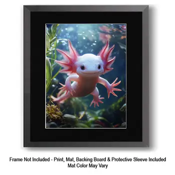 Axolotl Baby Wall Art Prints - 8"x10" Art Print for 11"x14" Frame