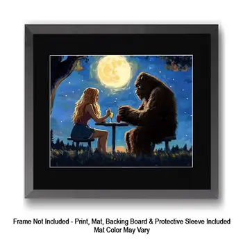 Nobody Will Believe This - Bigfoot and Alien Wall Art Prints – 8″x10″ Artwork in 11″x14″ Mat