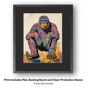 Bigfoot Maori Art - Bigfoot Folk Art Prints – 8″x10″ Artwork in 11″x14″ Mat