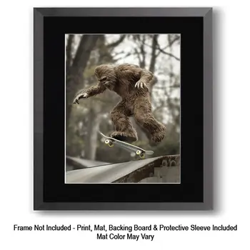 Bigfoot Angry with Tourists  - Bigfoot Art Prints – 8″x10″ Artwork in 11″x14″ Mat