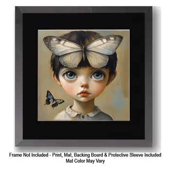 My Black Velvet Cat: Big Eyes Low Brow, High Brow Art Wall Art Prints - 8"x10" Art Print for 11"x14" Frame