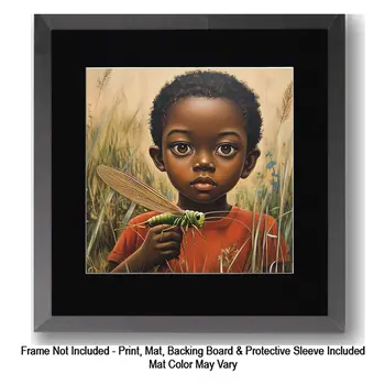 Little Farm Girl And Pet Hens: Big Eyes, Low Brow, High Brow Art Wall Prints 8"x10" for 11" x 14" Frames