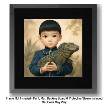 Girl with Siamese Cats: Big Eyes, Low Brow, High Brow Art Wall Prints 8"x10" for 11" x 14" Frames