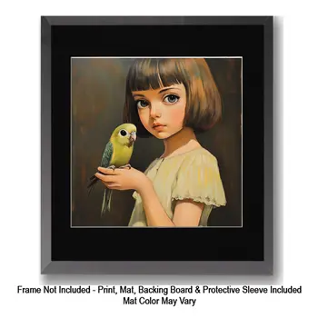 Girl with Siamese Cats: Big Eyes, Low Brow, High Brow Art Wall Prints 8"x10" for 11" x 14" Frames