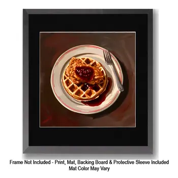 Chicken and Waffles 8”x8” Art Print Bistro Collection