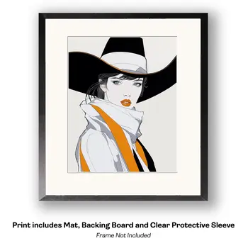 Black Gloved Cowgirl – Sophisticated Cowgirls 8″x10″ Artwork in 11″x14″