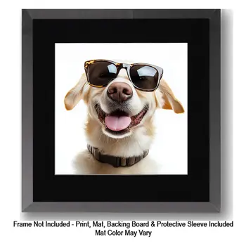 Hamster Wearing Sunglasses 8”x10” Art Print for an 11" x 14" Frame