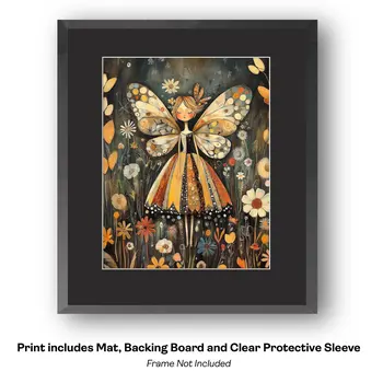 Folk Art Proud Rooster - Folk Art Prints – 8″x10″ Artwork in 11″x14″ Mat
