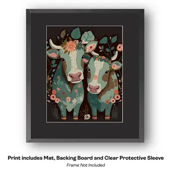 Folk Art Proud Rooster - Folk Art Prints – 8″x10″ Artwork in 11″x14″ Mat