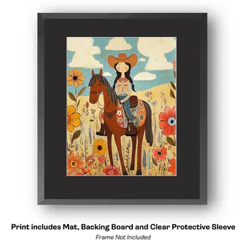 Folk Art Proud Rooster - Folk Art Prints – 8″x10″ Artwork in 11″x14″ Mat