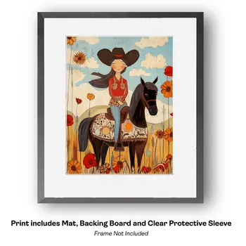 Folk Art Proud Rooster - Folk Art Prints – 8″x10″ Artwork in 11″x14″ Mat
