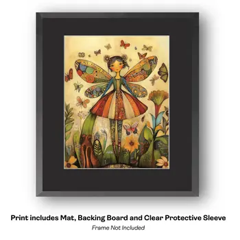 Folk Art Proud Rooster - Folk Art Prints – 8″x10″ Artwork in 11″x14″ Mat