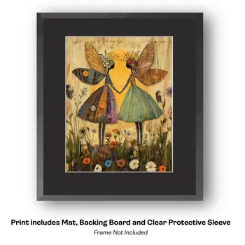 Folk Art Proud Rooster - Folk Art Prints – 8″x10″ Artwork in 11″x14″ Mat