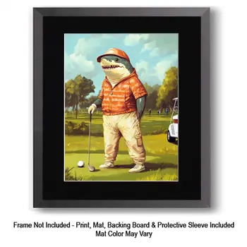Jet Set Shark, Humor That Bites 8″x10″ Artwork in 11″x14″ Mat