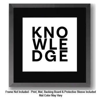 Knowledge, Eye Chart Art Wall Art Prints – 8″x10″ Artwork in 11″x14″ Mat