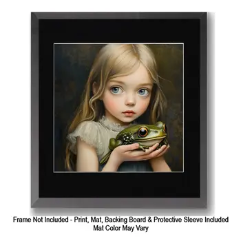 Kiss the Frogs: Big Eyes, Low Brow, High Brow Art Wall Prints 8"x10" for 11" x 14" Frames