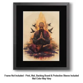 Sunset Solitude - Zen Art for Meditation Home Decor Wall Art Prints – 8″x10″ Artwork – 11″x14″ Matte