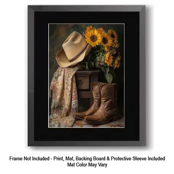 Neutral Tones Western Still Life – 8″x10″ Artwork in 11″x14″ Mat