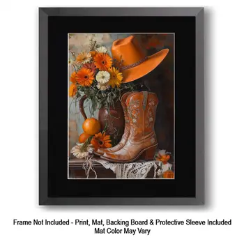 Yellow Cowgirl Still Life  – 8″x10″ Artwork in 11″x14″ Mat