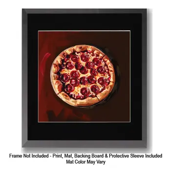 Pepperoni Pizza 8”x8” Art Print Bistro Collection