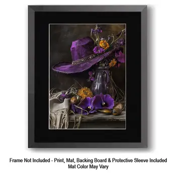 Purple Cowgirl Still Life  – 8″x10″ Artwork in 11″x14″ Mat