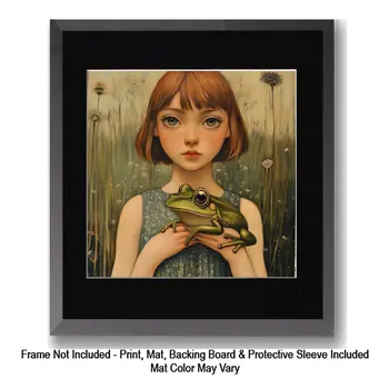 Girl with Siamese Cats: Big Eyes, Low Brow, High Brow Art Wall Prints 8"x10" for 11" x 14" Frames