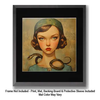 Snake Eyes: Big Eyes Low Brow, High Brow Art Wall Art Prints - 8"x10" Art Print for 11"x14" Frame
