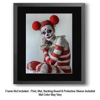 William the Intellectual Clown - Clown Low Brow Wall Art Prints - 8"x10" Art Print for 11"x14" Frame