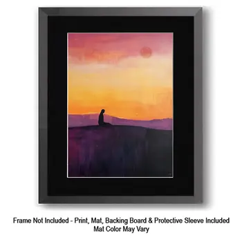 Sunset Solitude - Zen Art for Meditation Home Decor Wall Art Prints – 8″x10″ Artwork – 11″x14″ Matte