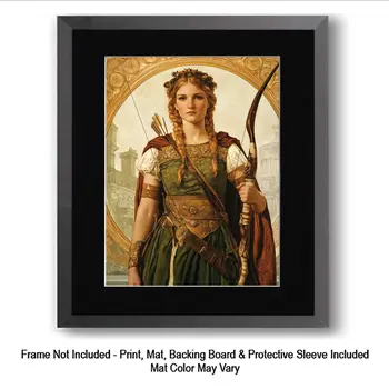 Art Nouveau Freya the Warrior Art Print