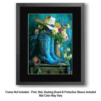 Turquoise Cowgirl Still Life – 8″x10″ Artwork in 11″x14″ Mat