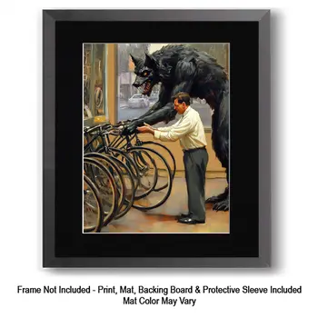 The Frankenstein's Shopping - Monster Art Prints – 8″x10″ Artwork for 11″x14″ Frame