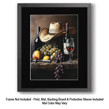 Western Vineyard still life – 8″x10″ Artwork in 11″x14″ Mat