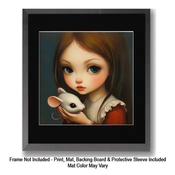 My Black Velvet Cat: Big Eyes Low Brow, High Brow Art Wall Art Prints - 8"x10" Art Print for 11"x14" Frame