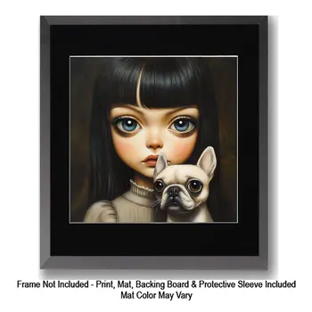 My Black Velvet Cat: Big Eyes Low Brow, High Brow Art Wall Art Prints - 8"x10" Art Print for 11"x14" Frame