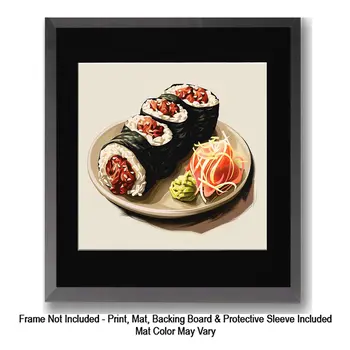 Sushi Roll 8”x8” Art Print Bistro Collection