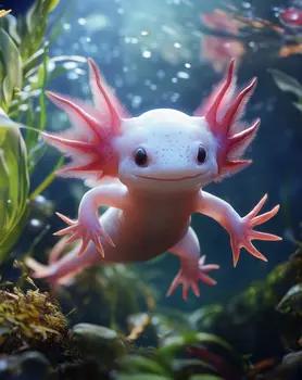 Axolotl Baby Wall Art Prints - 8"x10" Art Print for 11"x14" Frame