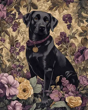 Black Labrador Retriever - Pet Dog Still Life Wall Art Prints – 8″x10″ Artwork for 11″x14″ Frame