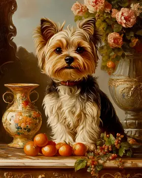 Classic Yorkshire Terrier - Pet Dog Still Life Wall Art Prints – 8″x10″ Artwork for 11″x14″ Frame